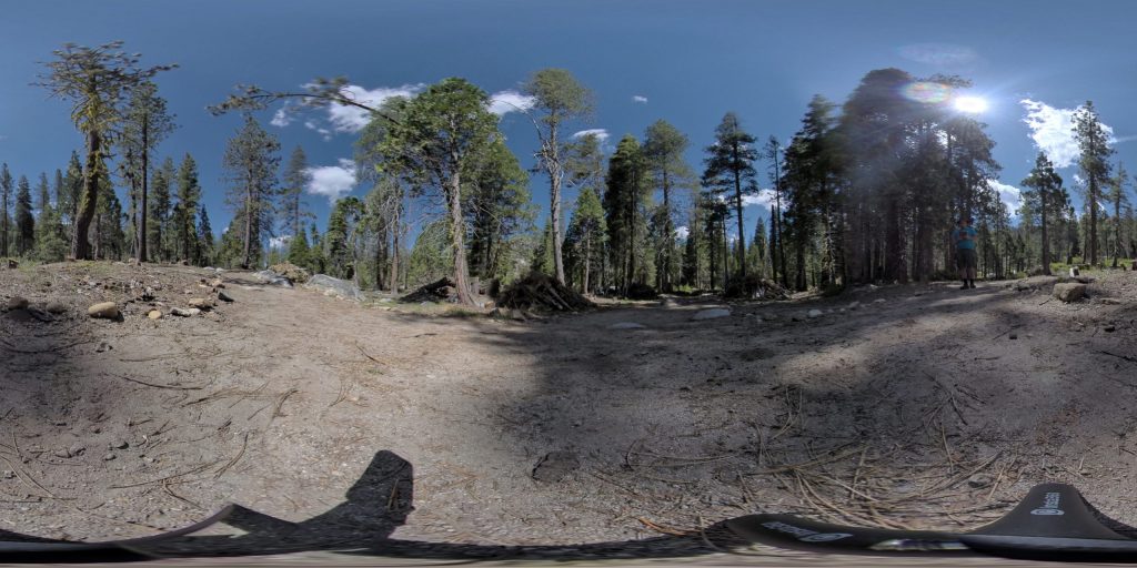 This is a 360-degree image of the backside of Creekside Campsite at Camp Wolfeboro.