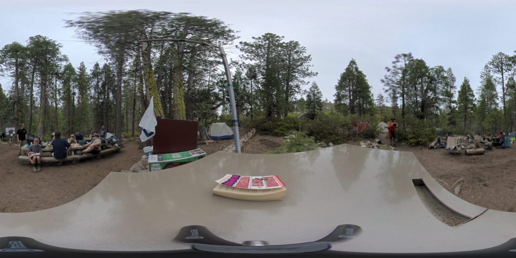 This is a 360-degree image of Manzanita Campsite at Camp Wolfeboro.