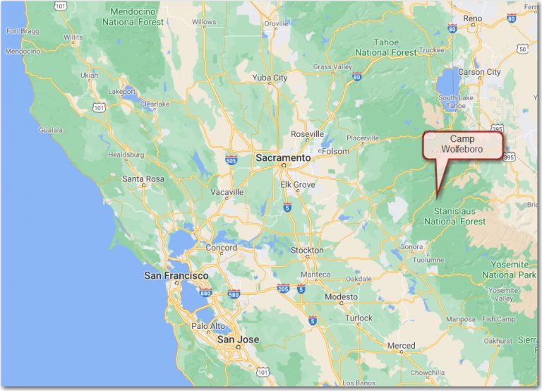 Map identifying location of Camp Wolfeboro